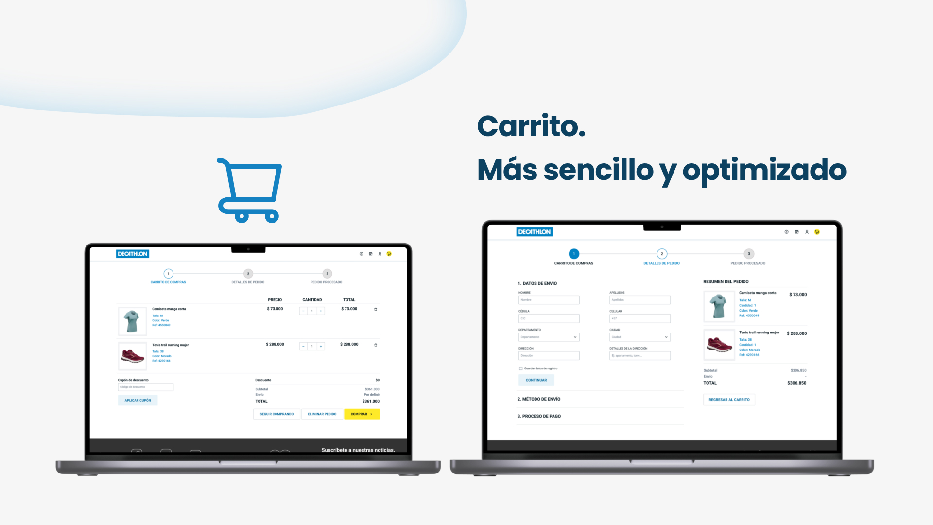 Final Figma prototype: redesigned cart with product suggestions