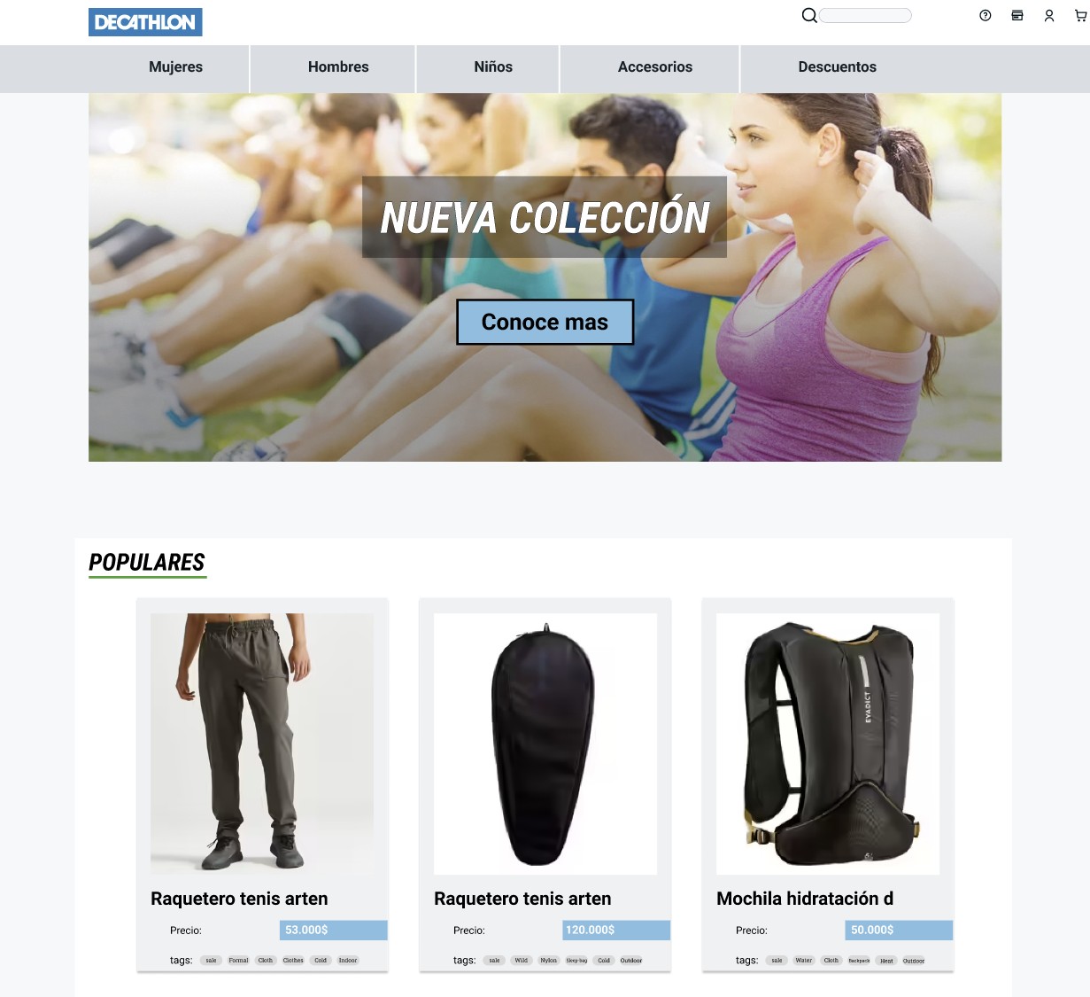 Decathlon Colombia redesign - final prototype in Figma