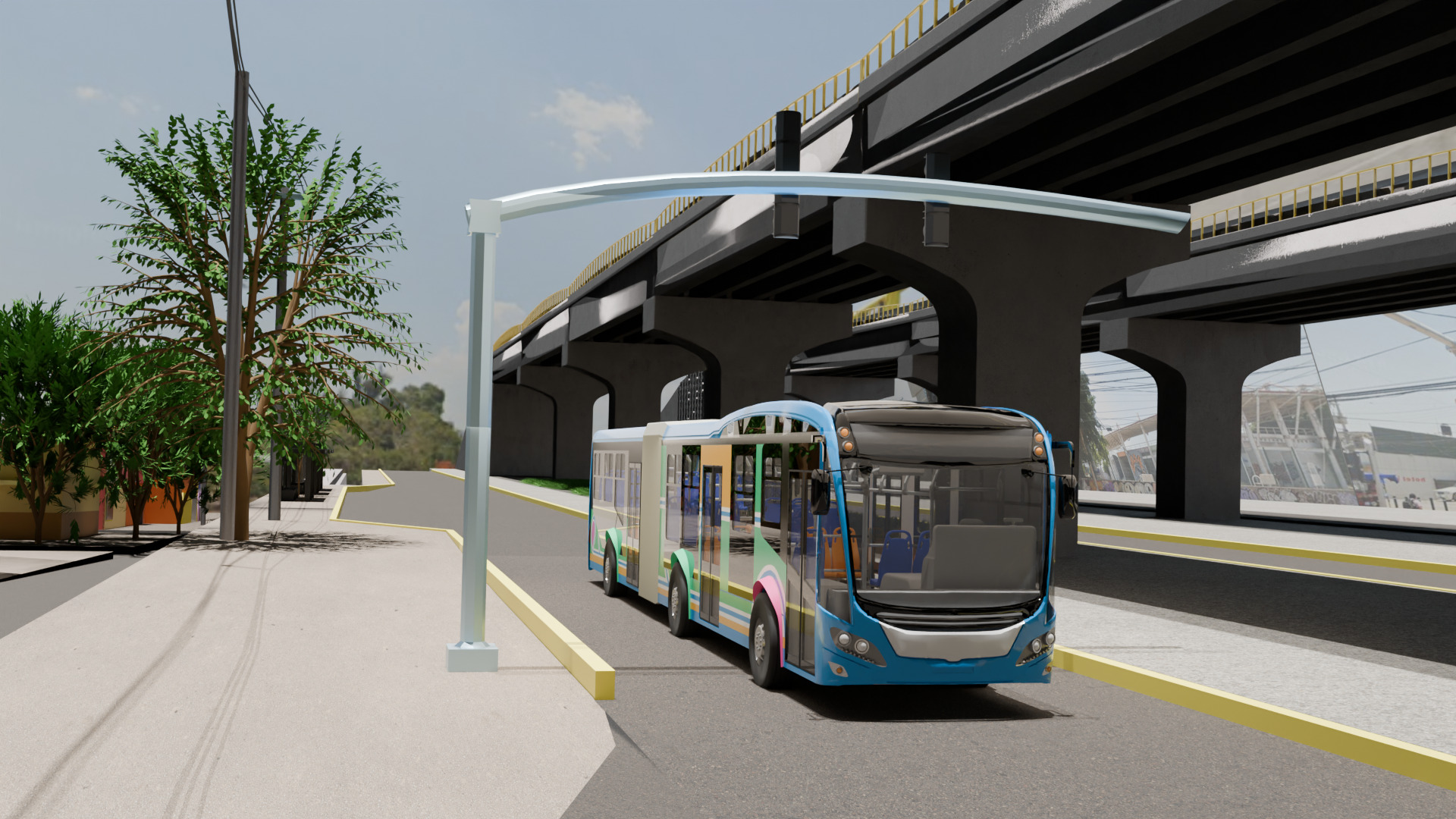 Interior view of the Metgroup VR bus experience
