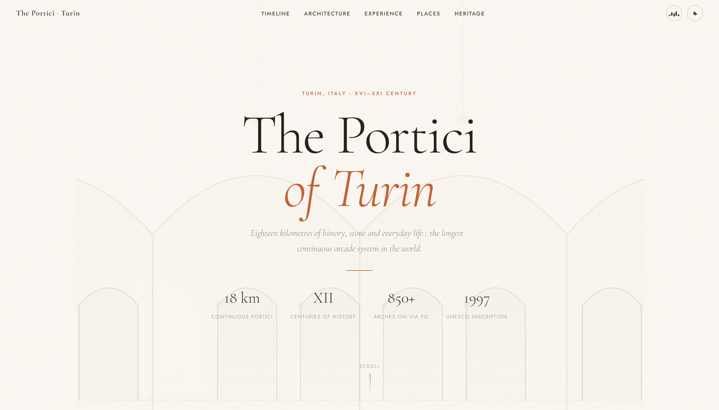 Interactive SVG map of Turin's arcades across eight historical periods